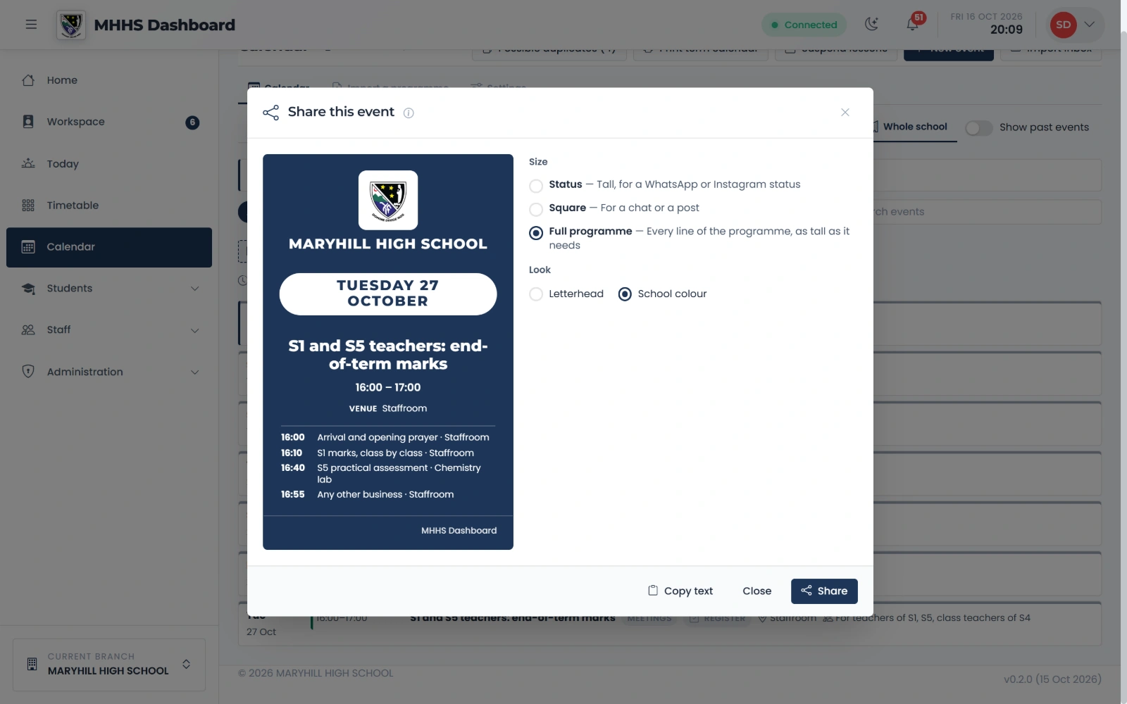 The share card