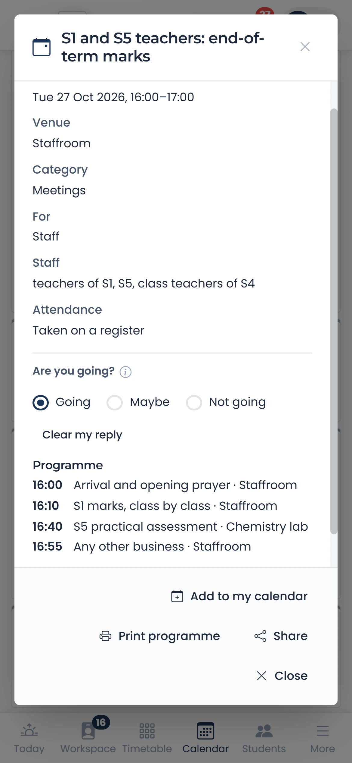 Staff reply