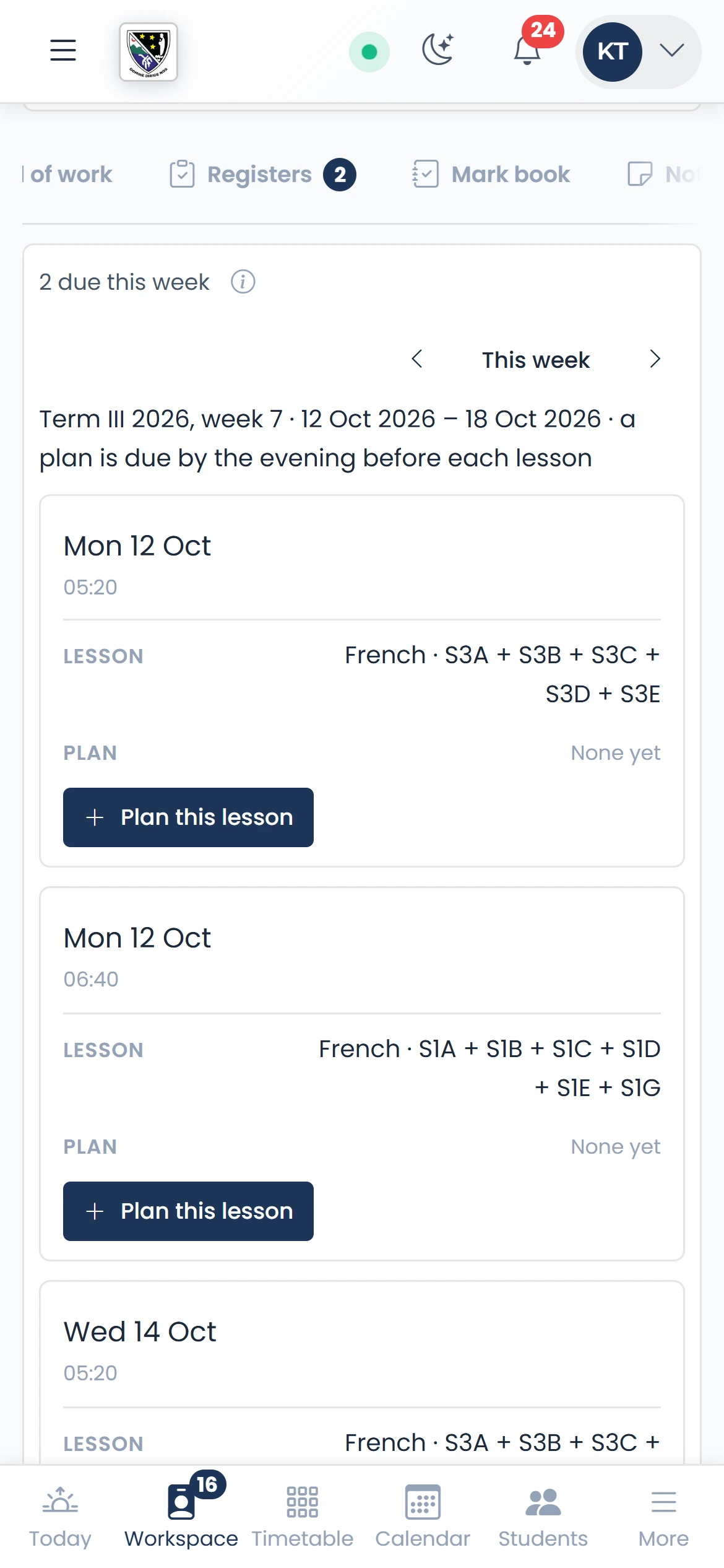 Teaching, in one row